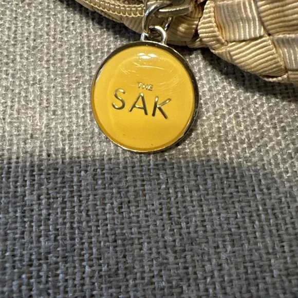 The Sak Women's Woven Taupe ribbon Purse Single Strap Zip Closure Lightweight - Picture 9 of 11